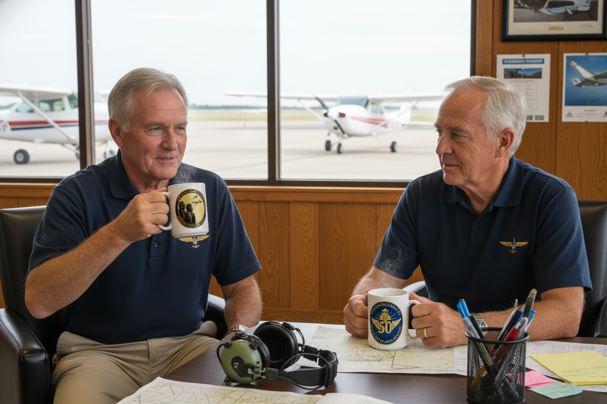 Legacy Lift: Dual-Sided Mug for Pilots Over 50