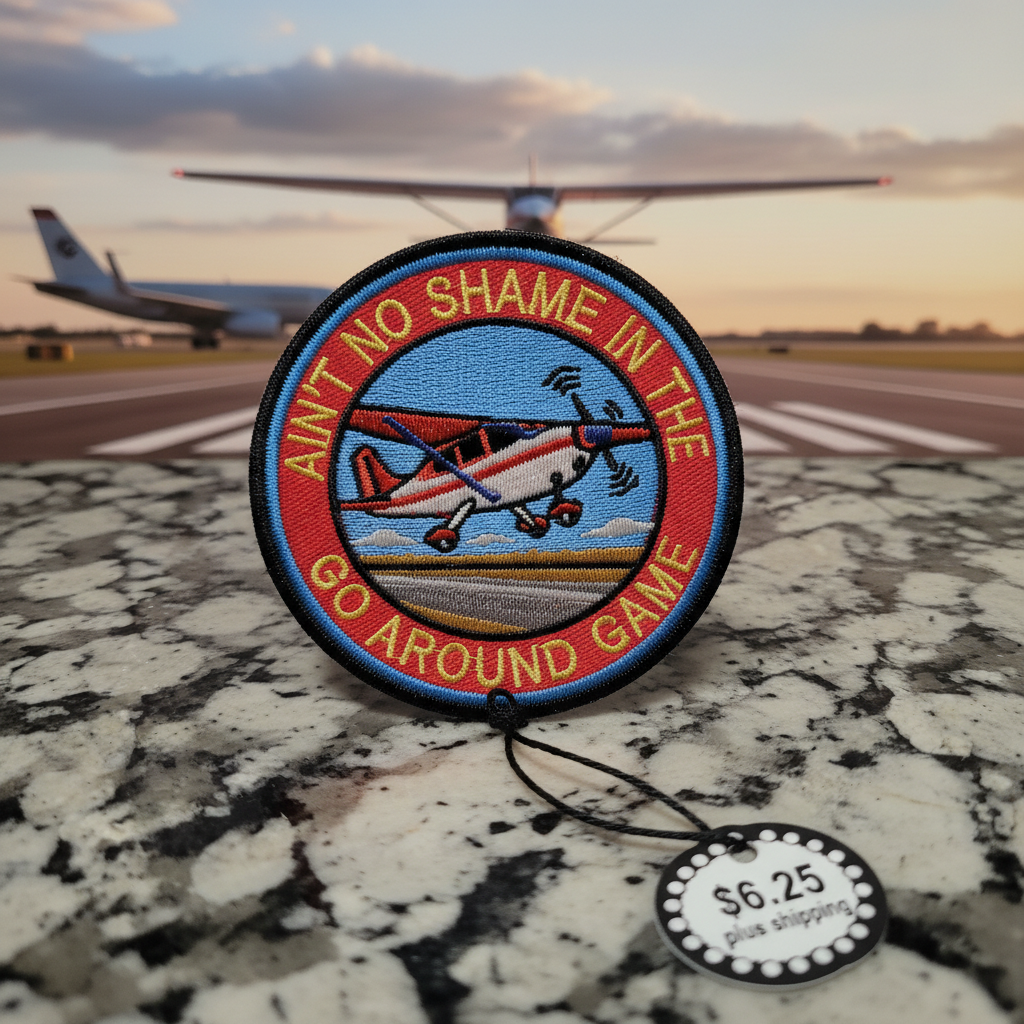 Go-Around Game Aviation Patch – Bold Red & Yellow Embroidered Emblem