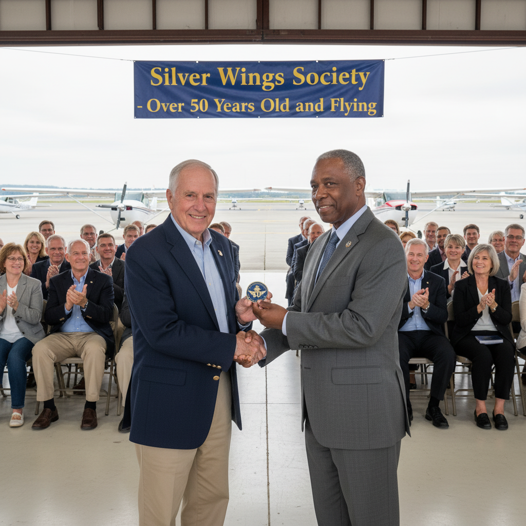 Silver Wings Society Challenge Coin – “Over Fifty and Flying” Commemorative Edition