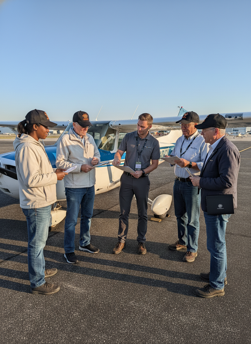“Aviate • Navigate • Communicate • Celebrate” Dad Hat – Over‑50 Student Pilot Edition